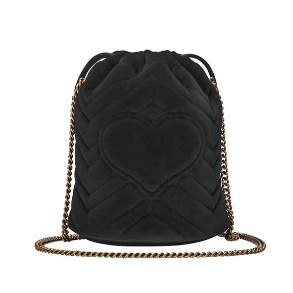 Gucci GG Marmont Matelassé Velvet Mini Bucket Bag - Picture 3 of 10